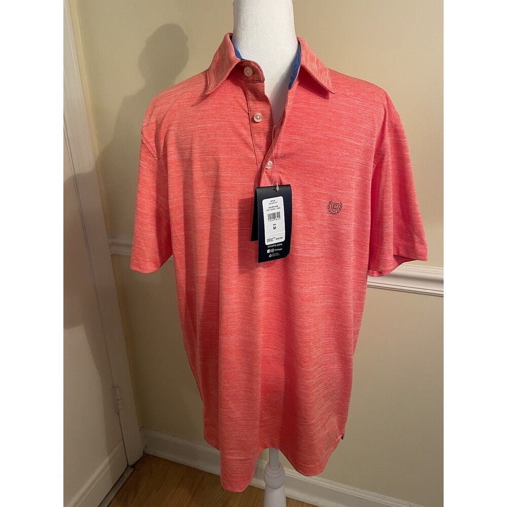 Chaps Polo Shirt Mens Size M Wicking UPF 30 Stretch NWT